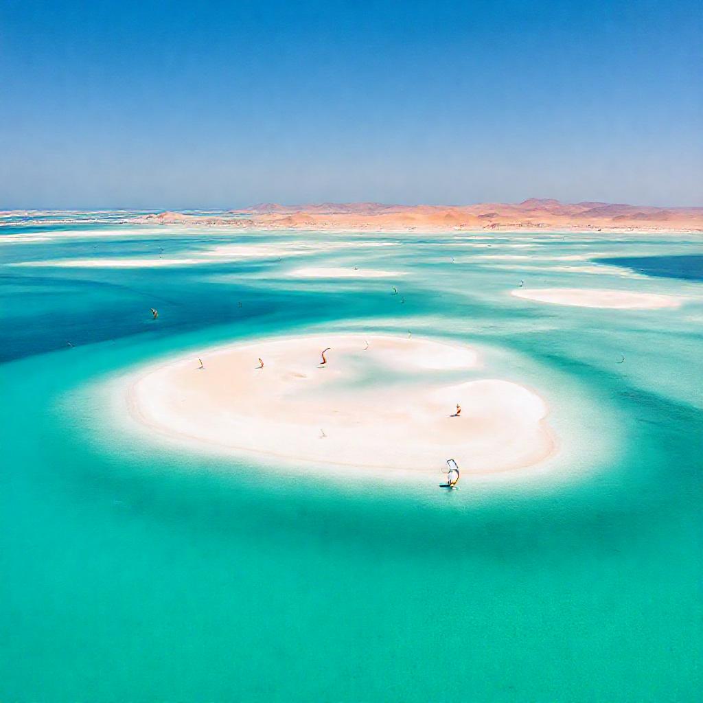 Lagune de Dakhla, spot de surf et de kitesurf, étape incontournable du road trip Laayoune à Dakhla.
